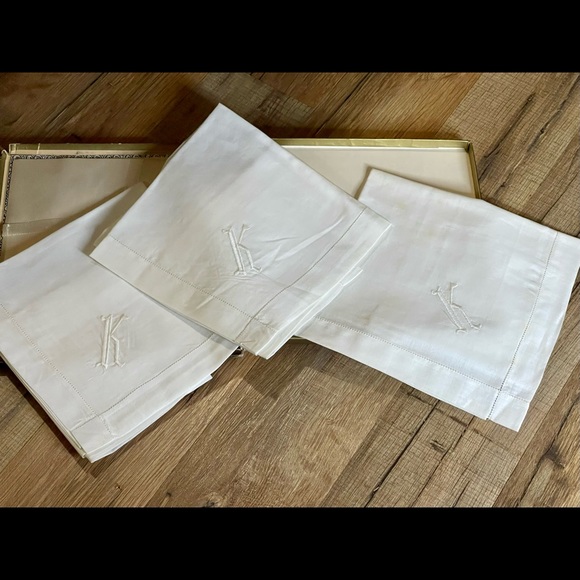 Vintage Goldenweve Monogram K Handkerchiefs Set of 3 - Picture 4 of 8